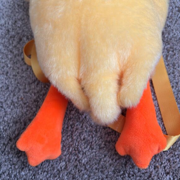 Super Soft 19" Plush Yellow Pet Duck Crossbody Purse Lays Across Chest - Picture 6 of 6